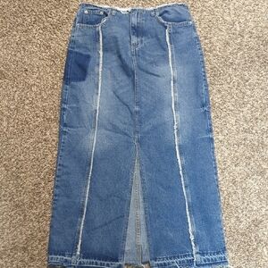 Fashion Nova Blue Denim Maxi Skirt
